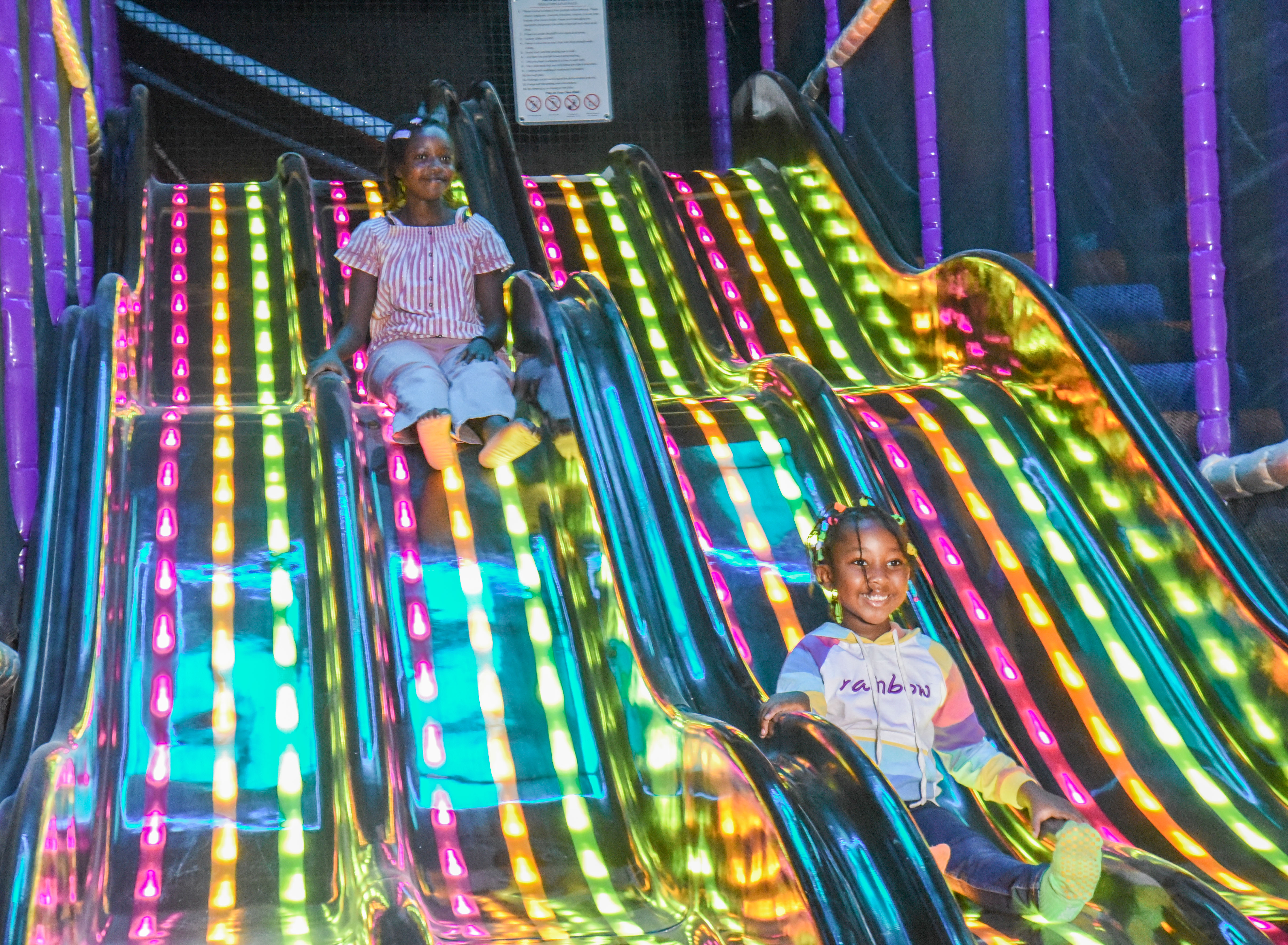 Kids having a blast in the colourful ball pit at The Hub Park, Nairobi's top indoor amusement center.