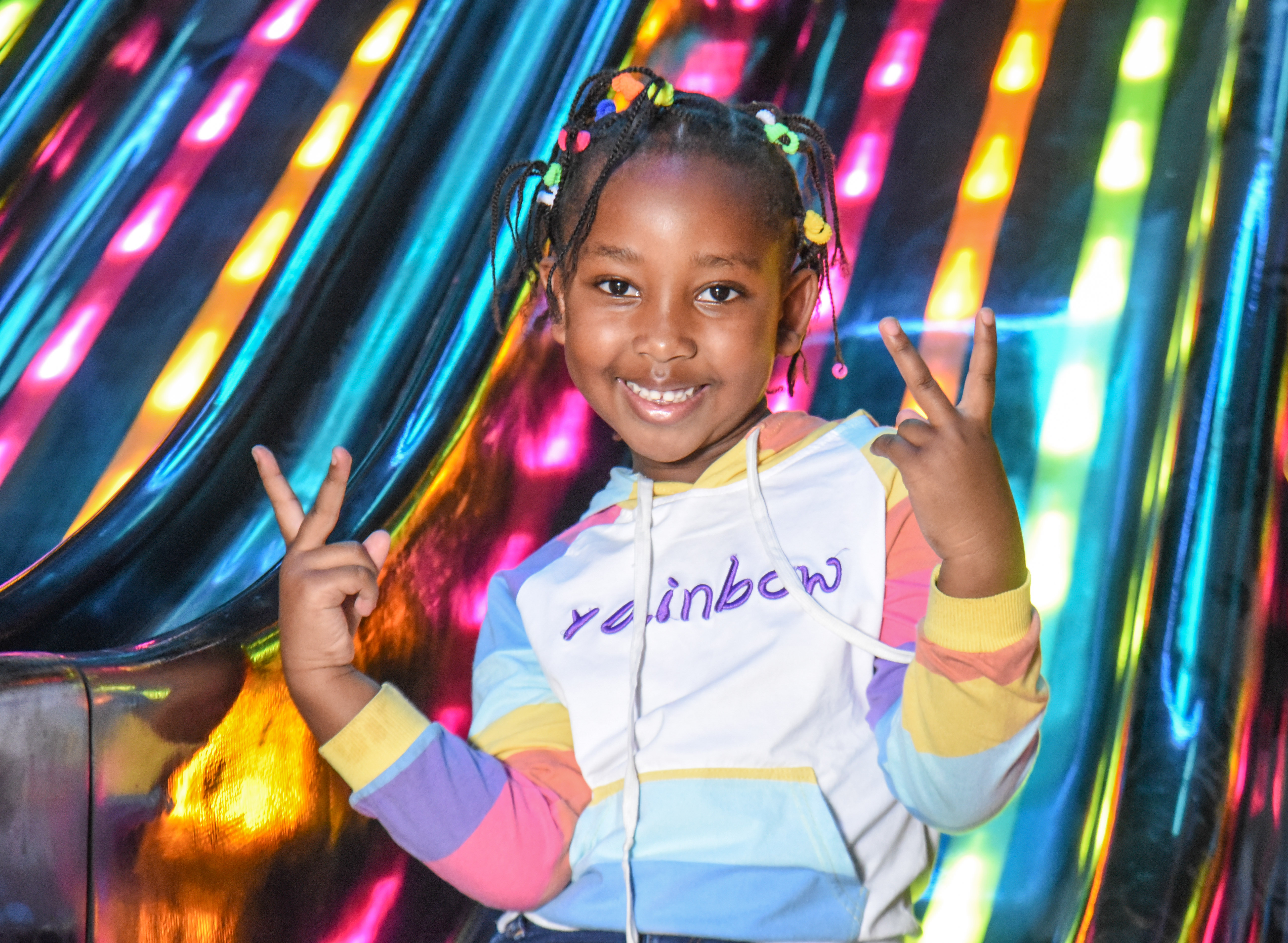 Kids having a blast in the colourful ball pit at The Hub Park, Nairobi's top indoor amusement center.