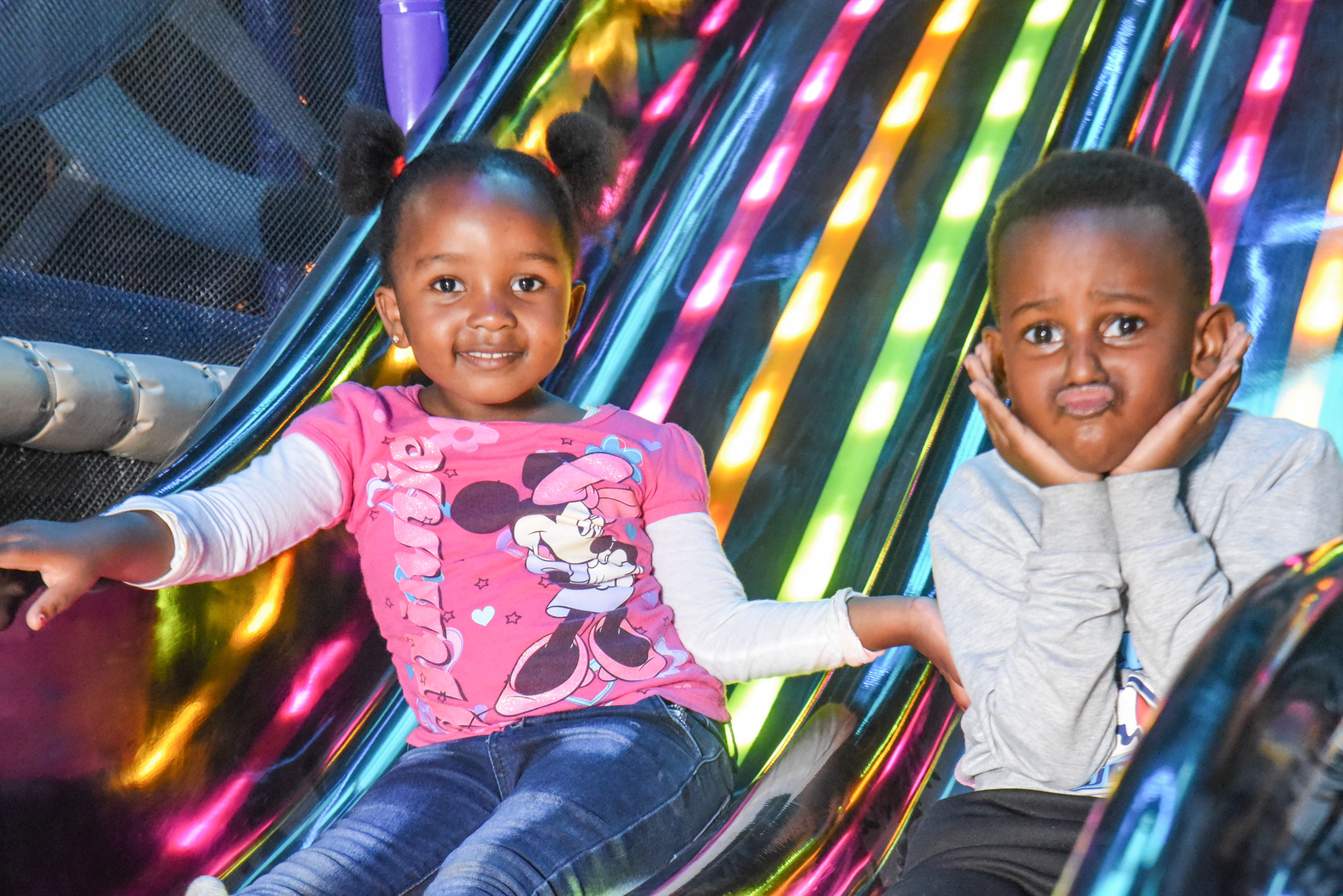 Kids having a blast in the colourful ball pit at The Hub Park, Nairobi's top indoor amusement center.