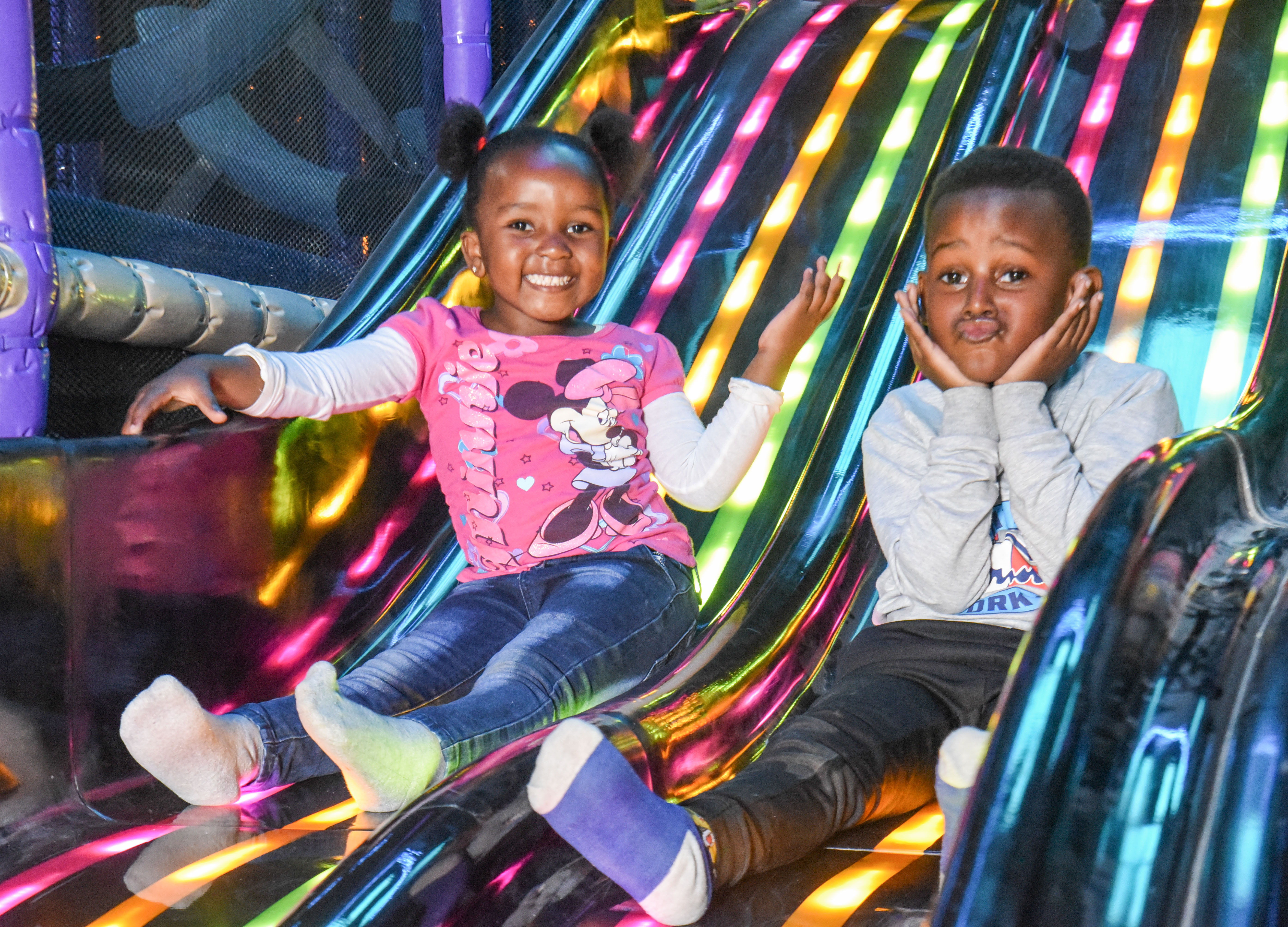 Kids having a blast in the colourful ball pit at The Hub Park, Nairobi's top indoor amusement center.