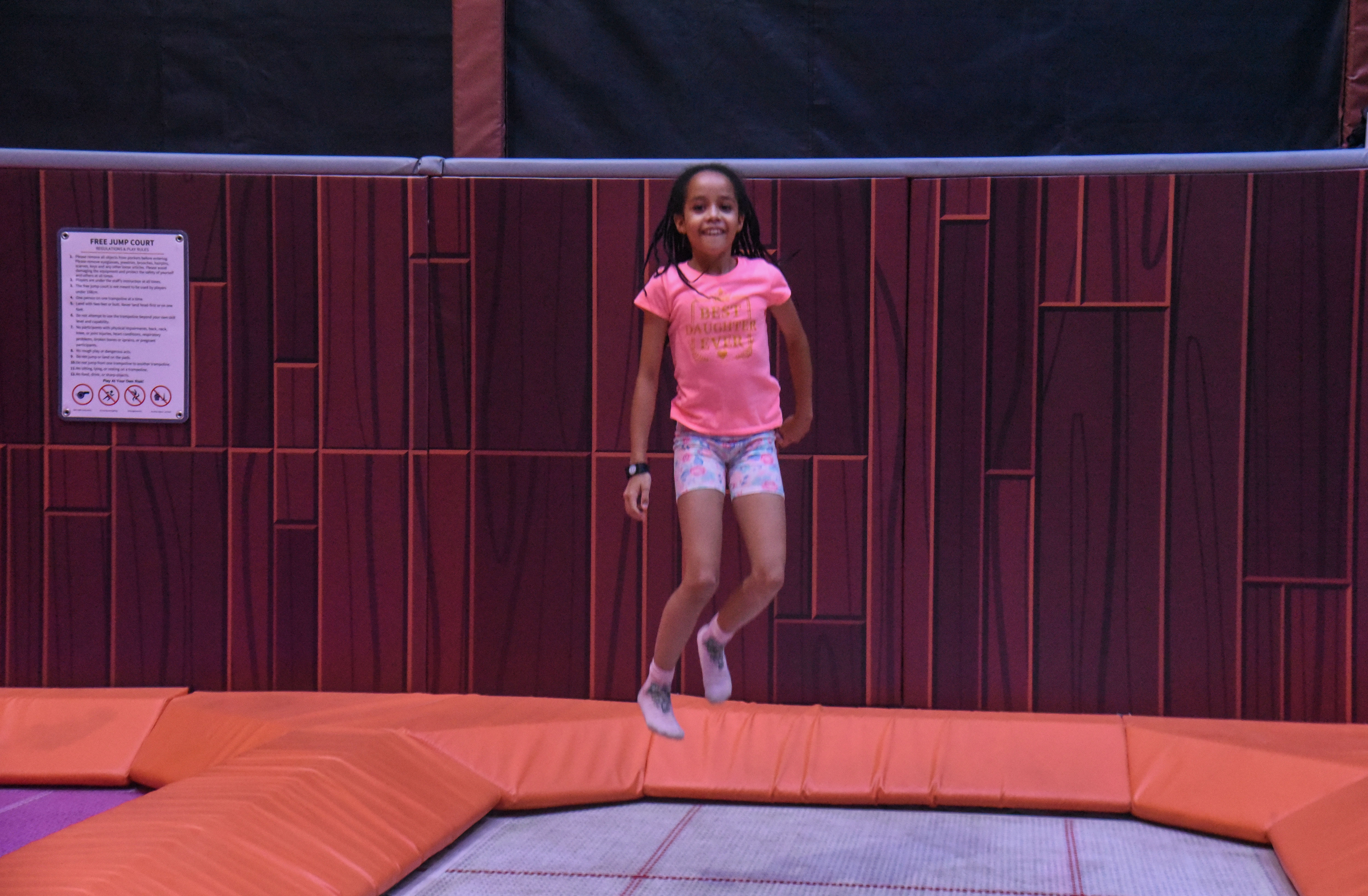 High-flying trampoline fun at The Hub Park, Nairobi's best indoor trampoline park and family amusement center.