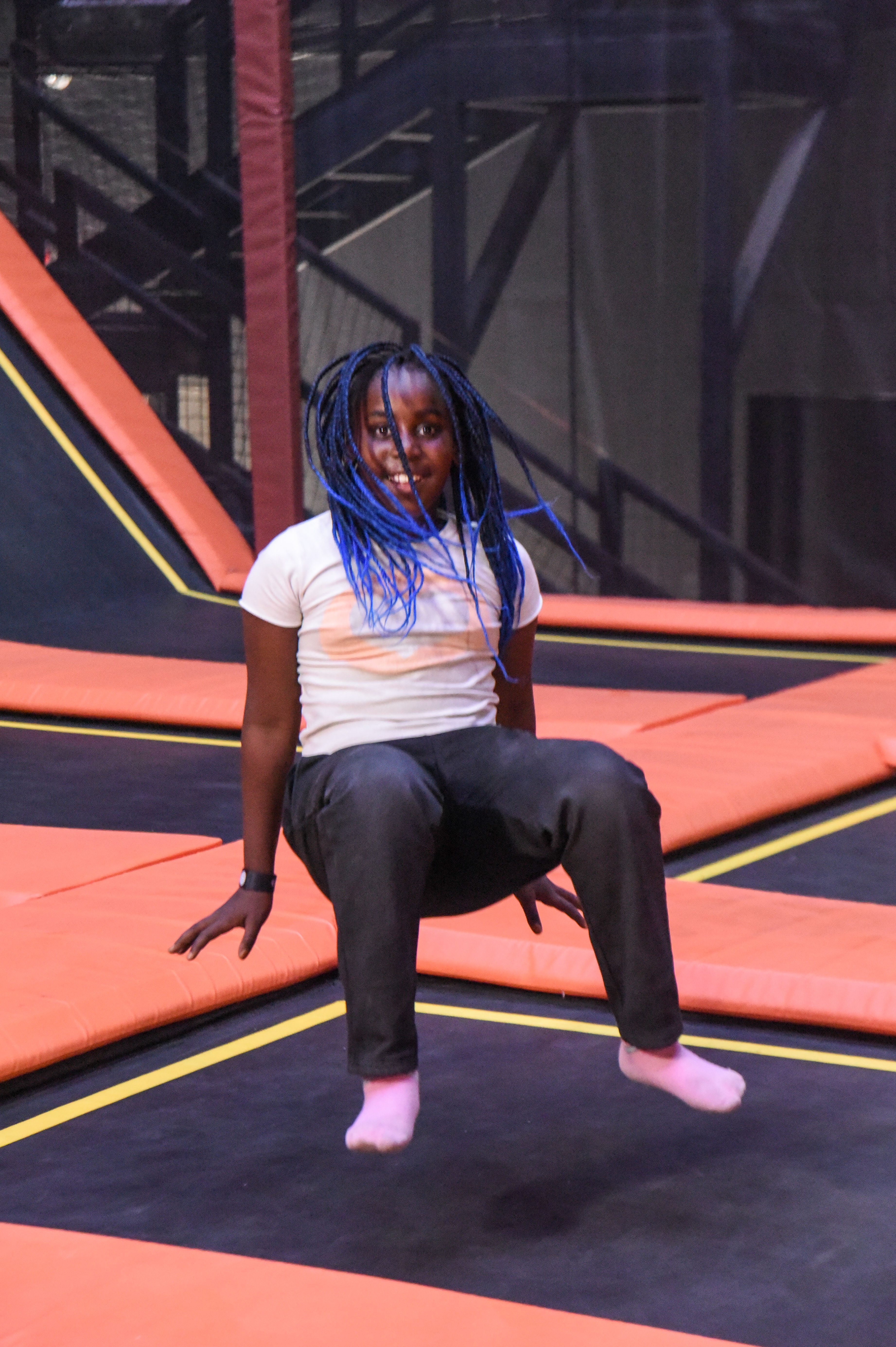 High-flying trampoline fun at The Hub Park, Nairobi's best indoor trampoline park and family amusement center.